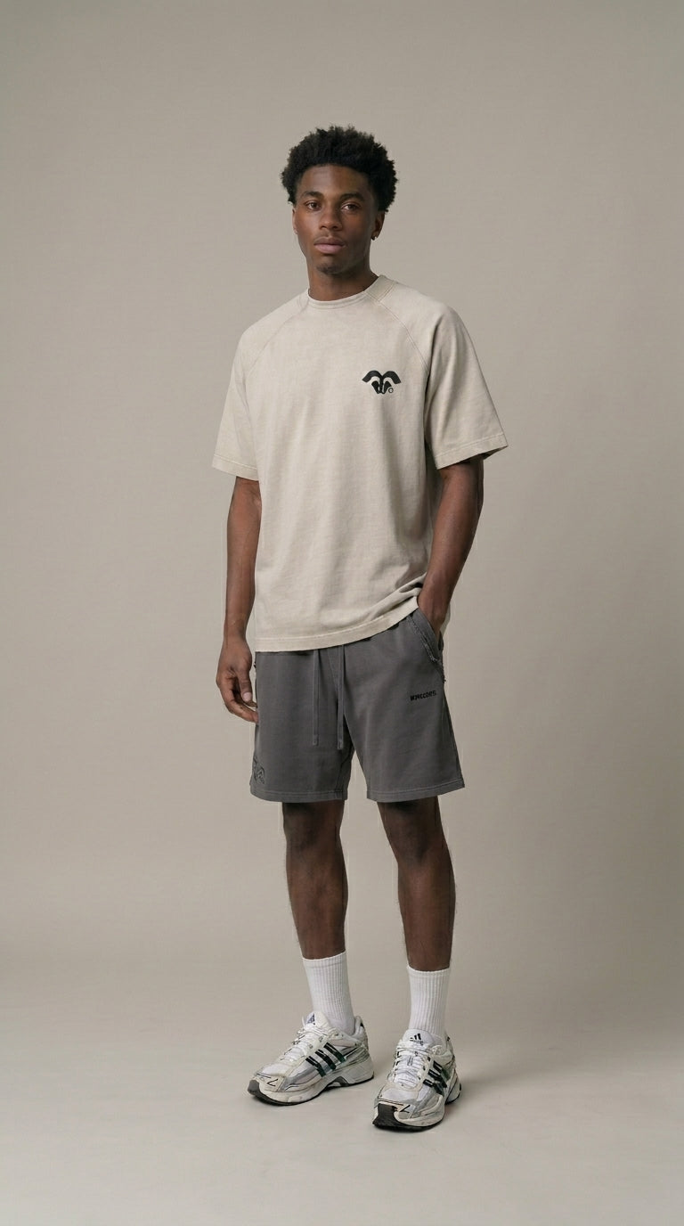 BORNGOATD Vintage Washed Raglan Tee