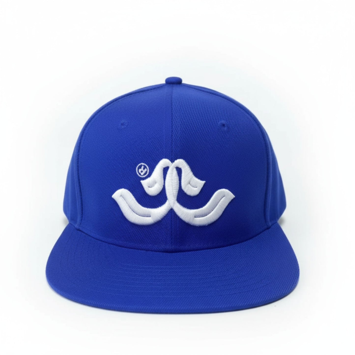 Front view of BORNGOATD Double G Snapback with embroidered logo