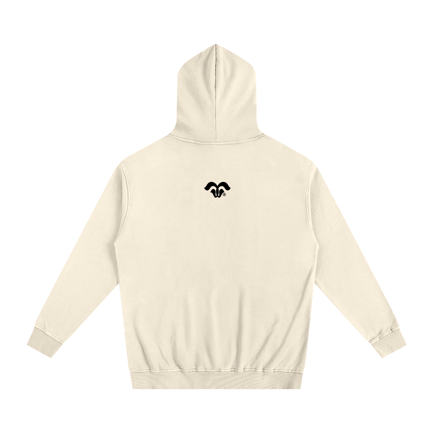 Back view of GOATD 1621 Hoodie with signature ram logo detail