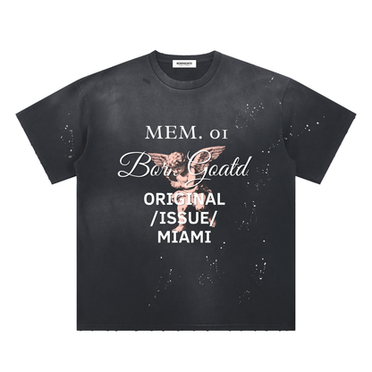 BORNGOATD Original Issue Sunfade Paint Splatter Tee