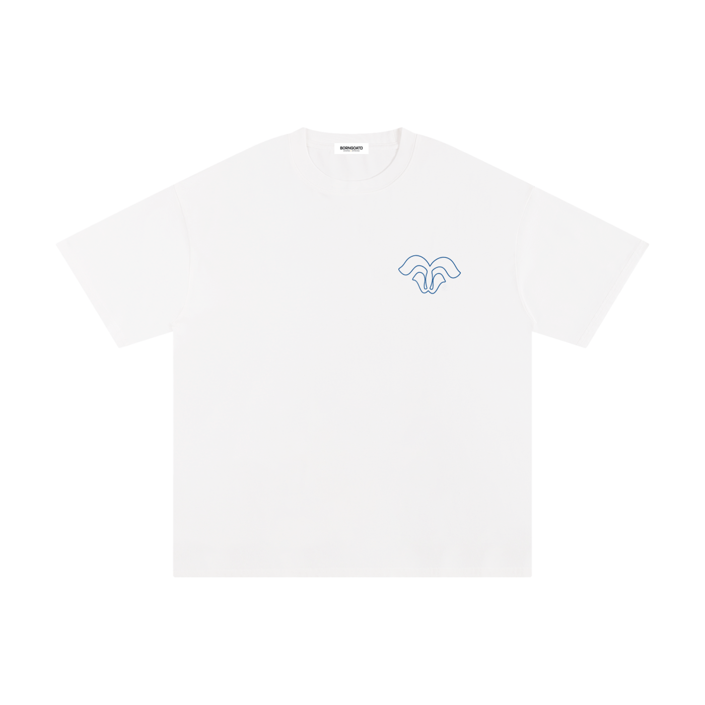 BORNGOATD "Forever Up" Tee — White/Blue