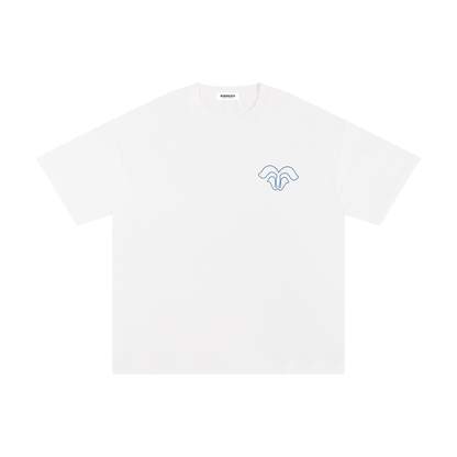 BORNGOATD "Forever Up" Tee — White/Blue
