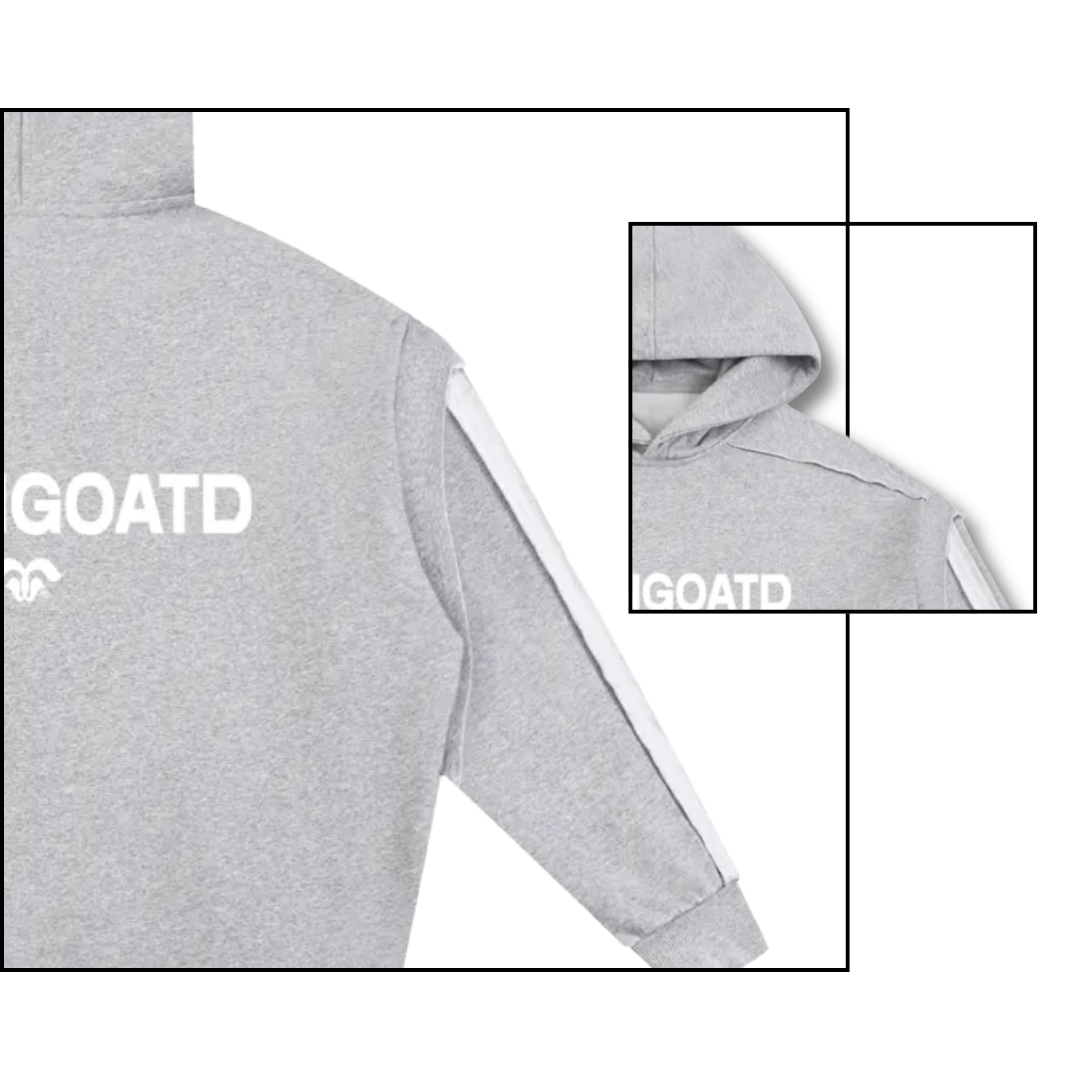 Flower Gray Contrast Hoodie