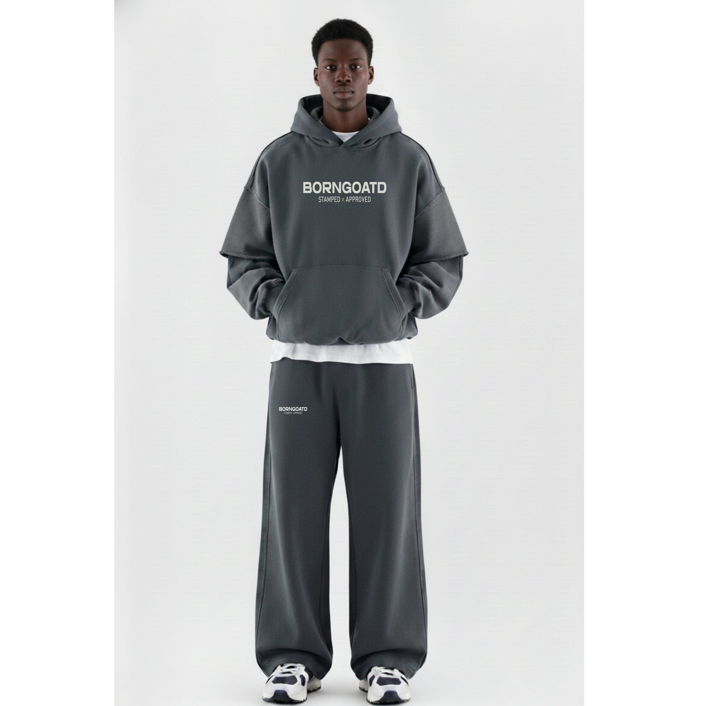 Snow Washed Raw Edge Sweatpants