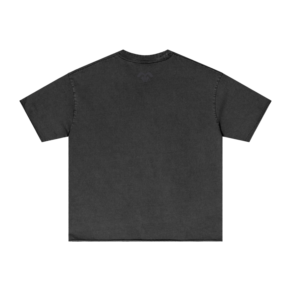 275GSM Unisex Raw-Edge Pigment-Wash T-shirt Dark Grey
