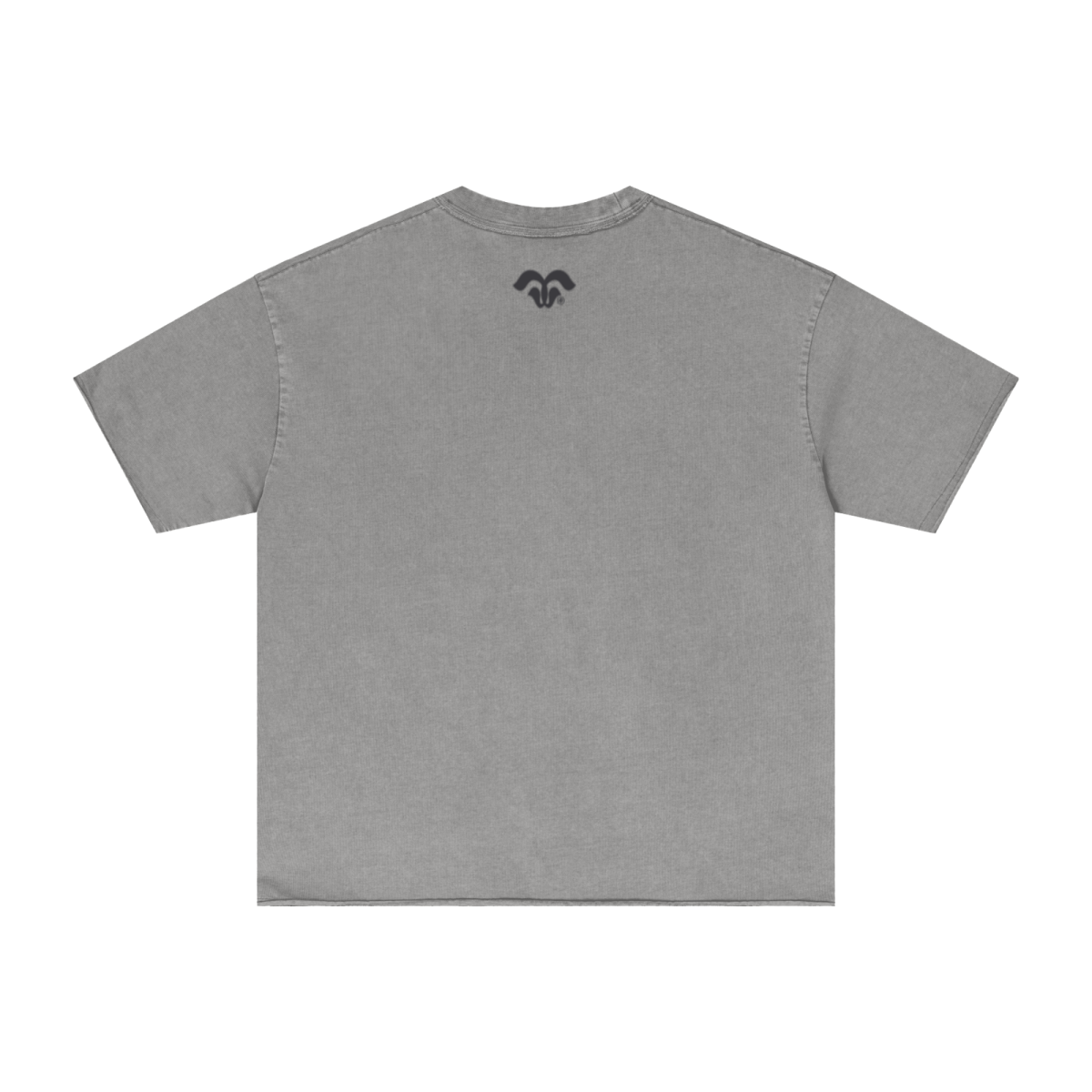 275GSM Unisex Raw-Edge Pigment-Wash T-shirt Medium Grey