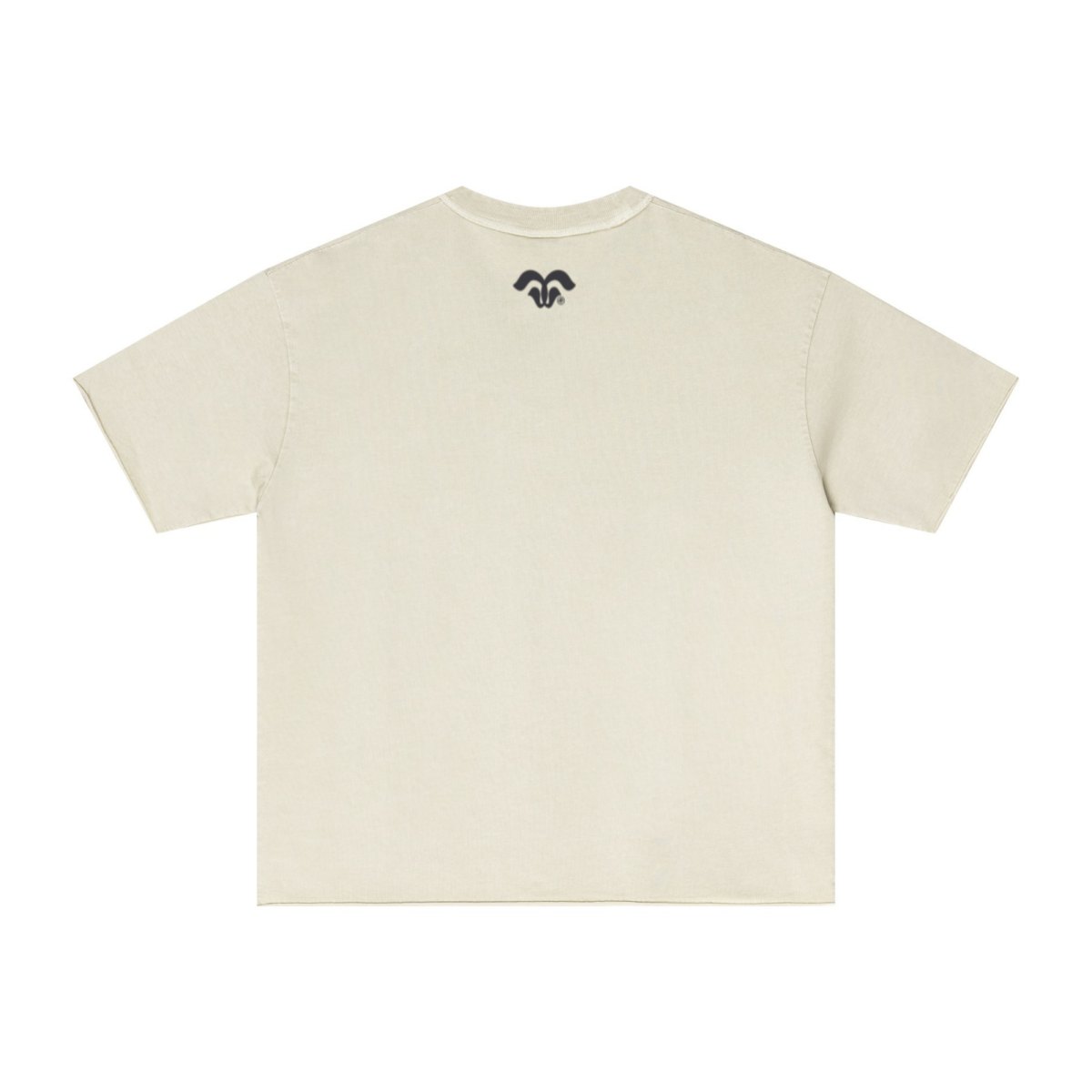 275GSM Unisex Raw-Edge Pigment-Wash T-shirt Grey Apricot