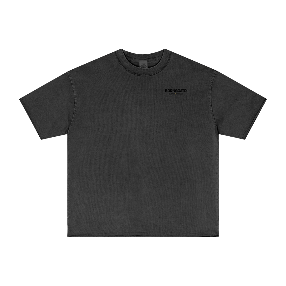 275GSM Unisex Raw-Edge Pigment-Wash T-shirt Dark Grey
