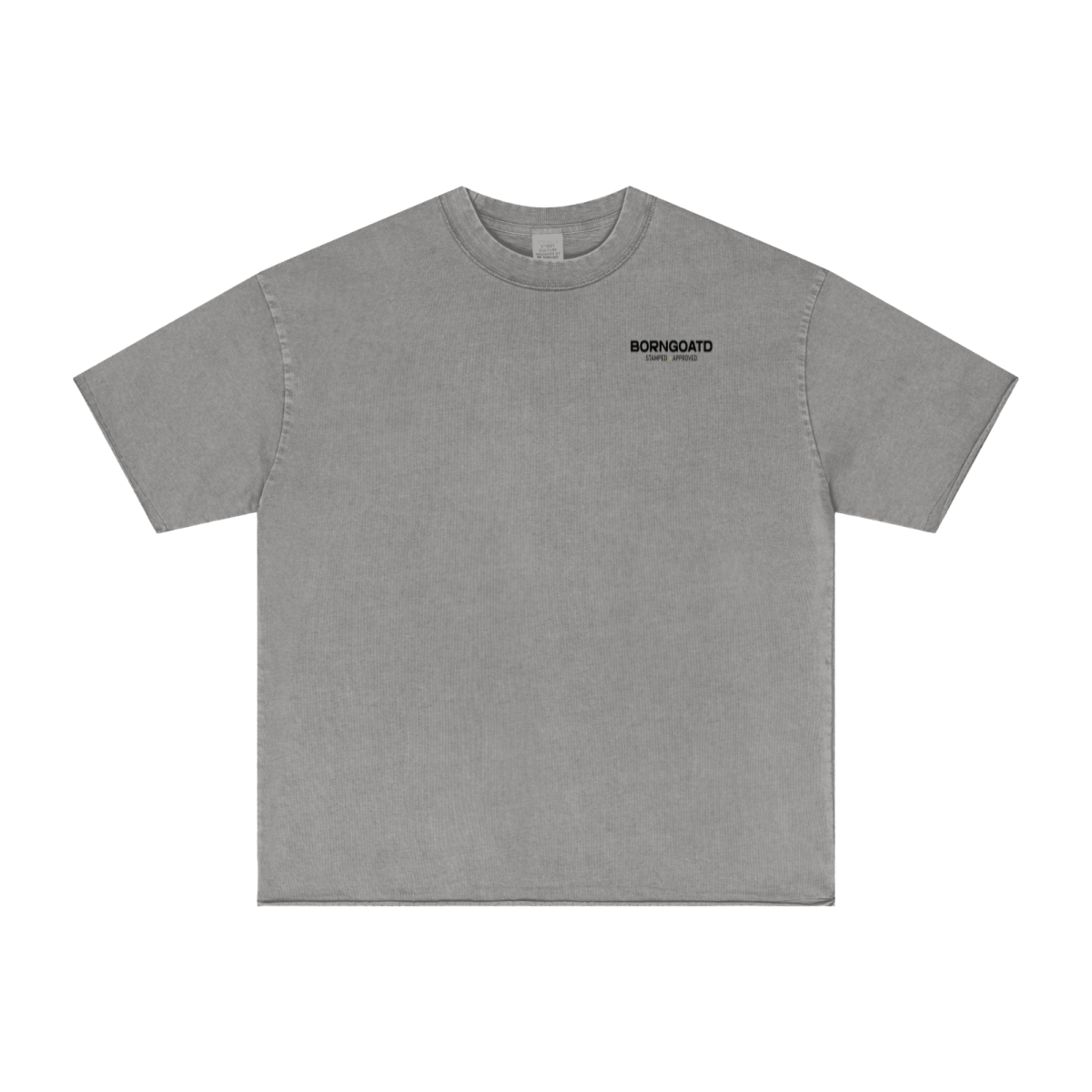 275GSM Unisex Raw-Edge Pigment-Wash T-shirt Medium Grey