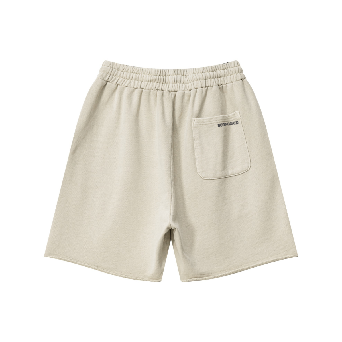 370GSM Unisex Heavyweight Raw-Edge Pigment-Washed Shorts Medium gray